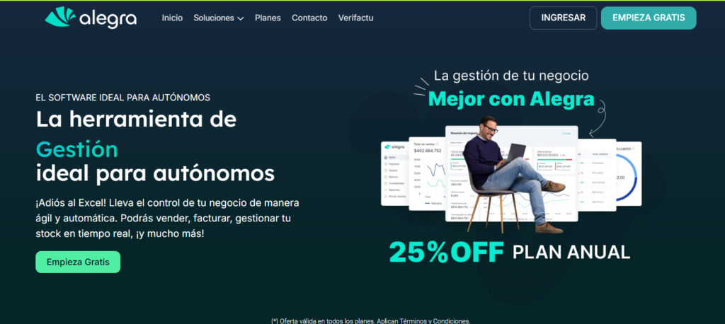 ¿Cuál es el mejor programa para hacer facturas en España? Descubre las opciones - Captura de pantalla 2025 01 06 083710 Descuento Alegra